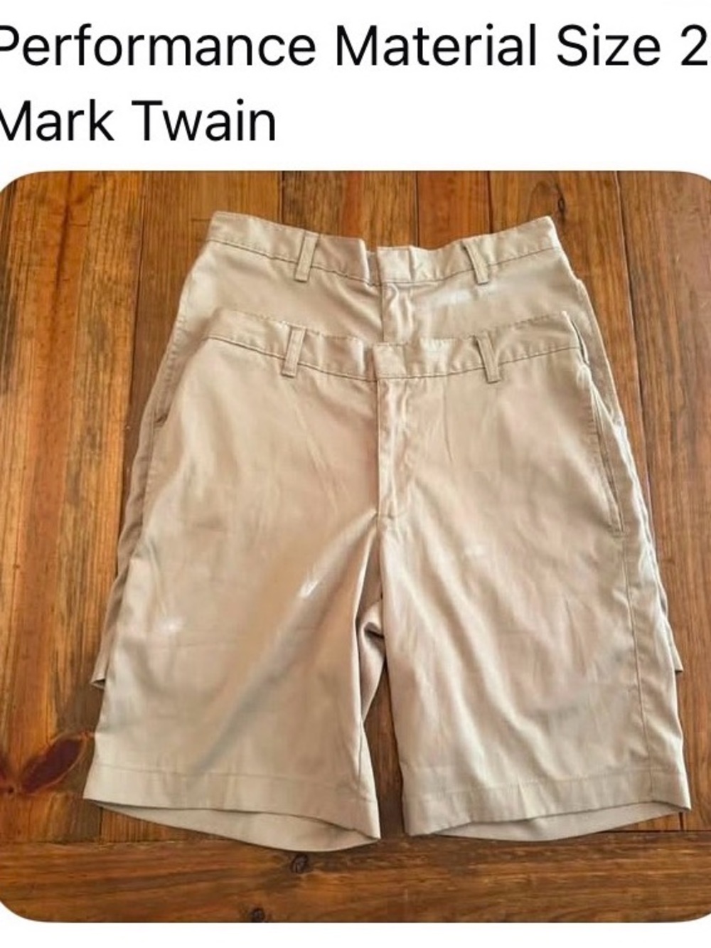 Mark Twain Boys Performance Khaki Uniform Shorts - Size 29